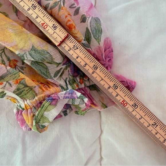 STORIA Floral Baby Doll Shimmer Chiffon Maxi Dress Size M - Picture 6 of 8